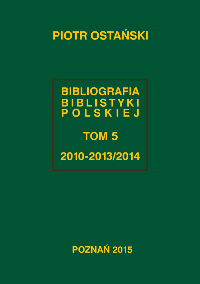  Bibliografia biblistyki polskiej 2010-2013/2014